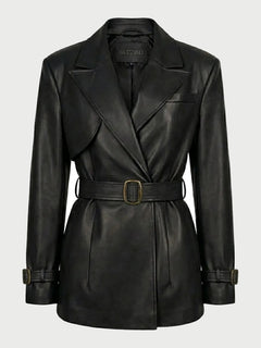 London Black Cropped Trench Coat