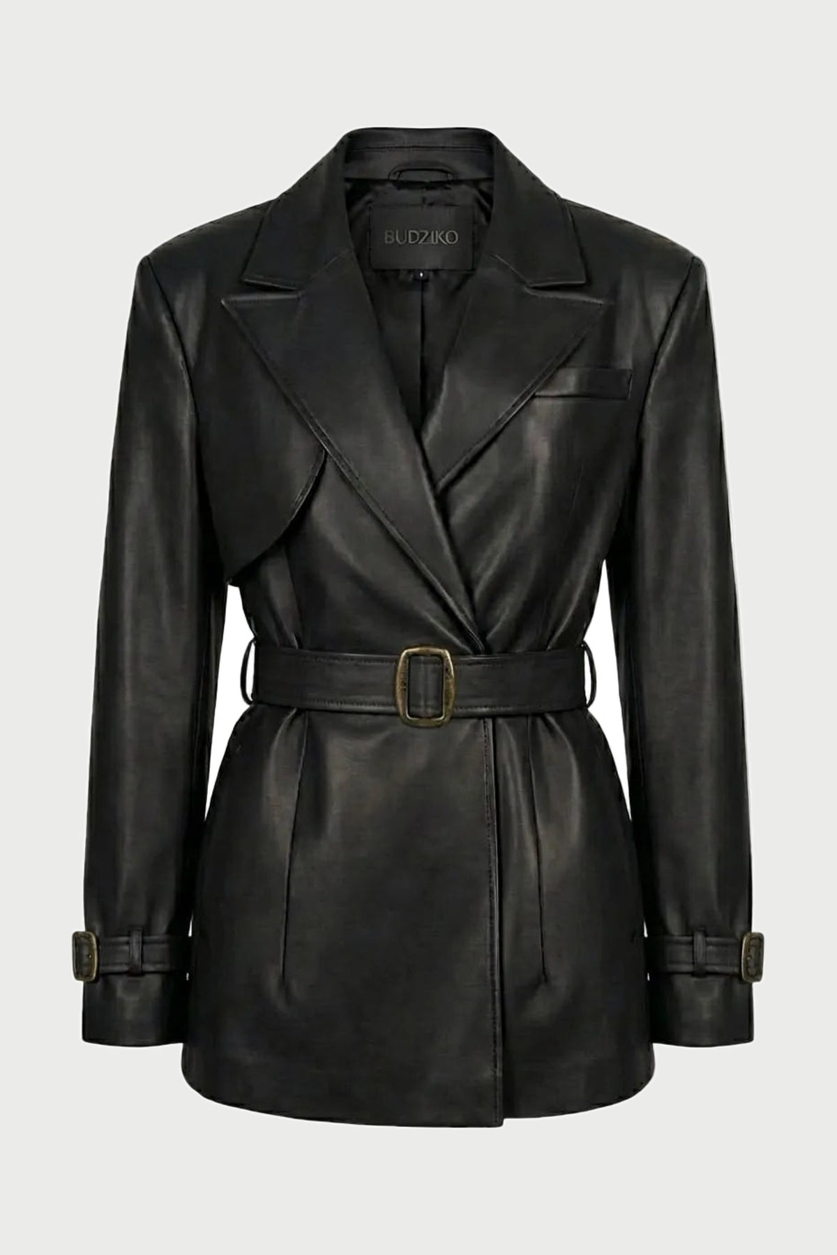 London Black Cropped Trench Coat product image