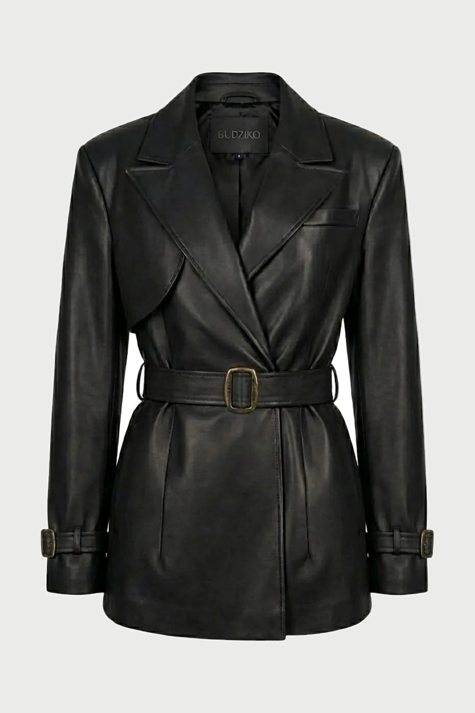 London Black Cropped Trench Coat