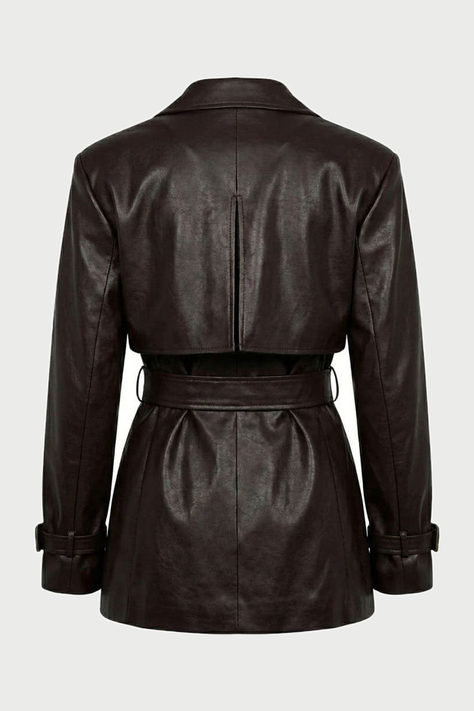 London Plum Color Cropped Trench Coat