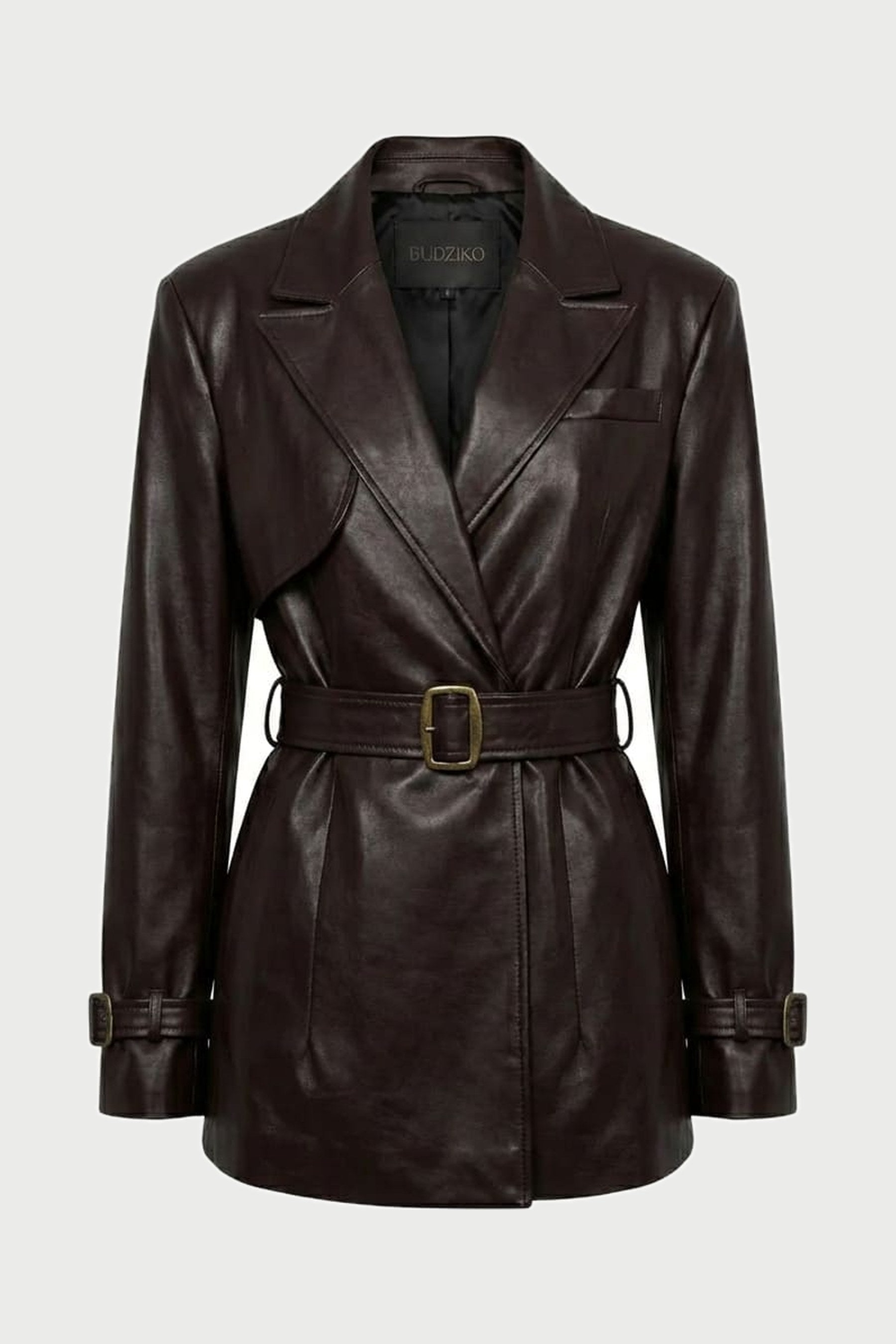 London Plum Color Cropped Trench Coat | BÚDZIKO