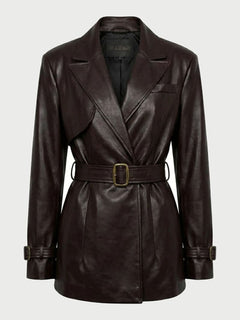 London Plum Color Cropped Trench Coat