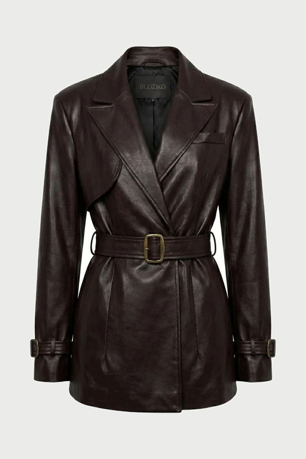 London Plum Color Cropped Trench Coat product image