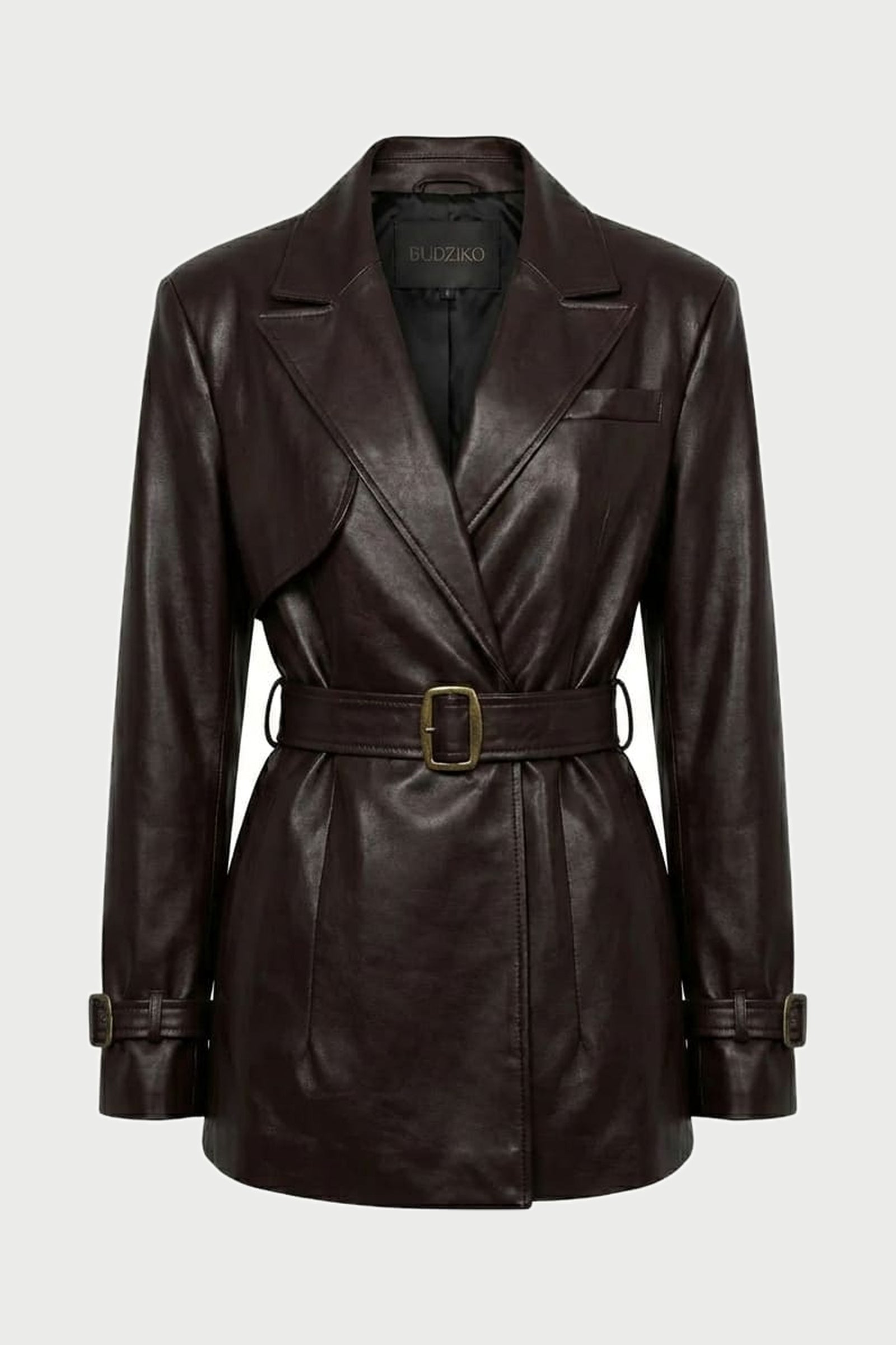 London Plum Color Cropped Trench Coat