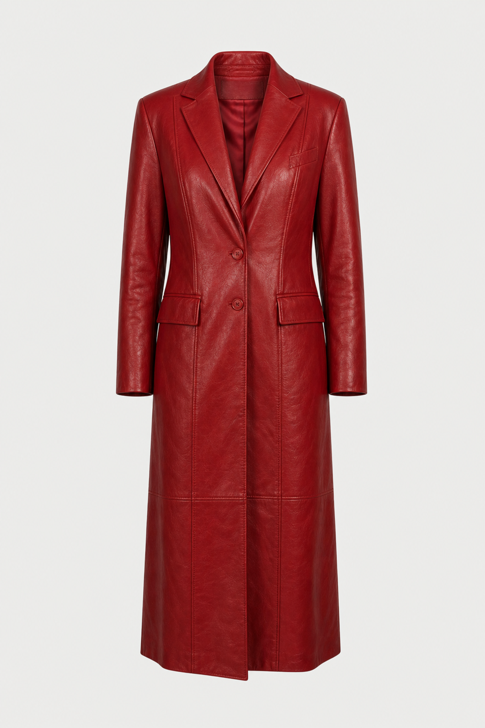 Maroon Eco Leather Coat