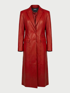 Maroon Eco Leather Coat