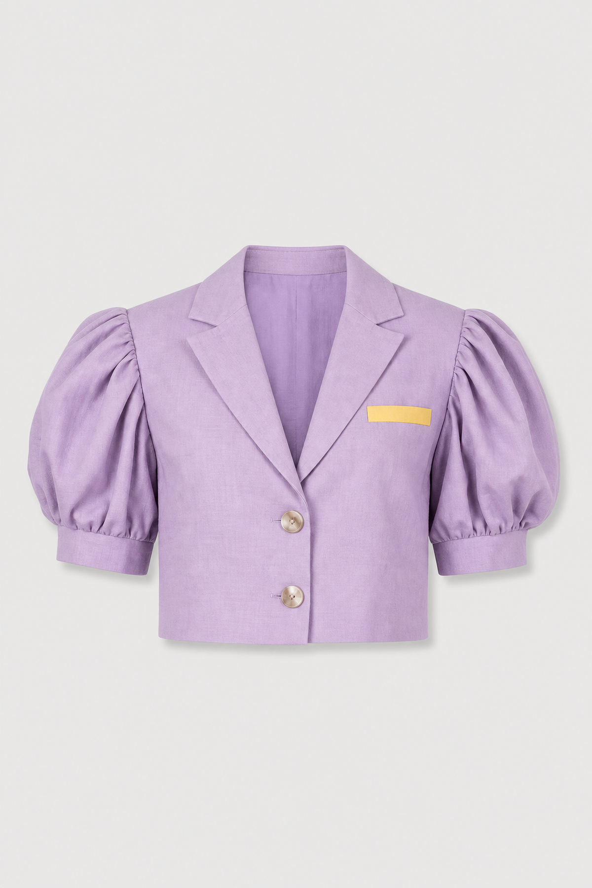 Marshmallow Linen Puffed Sleeved Lavender Blazer product image