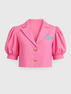 Linen pink suit for women