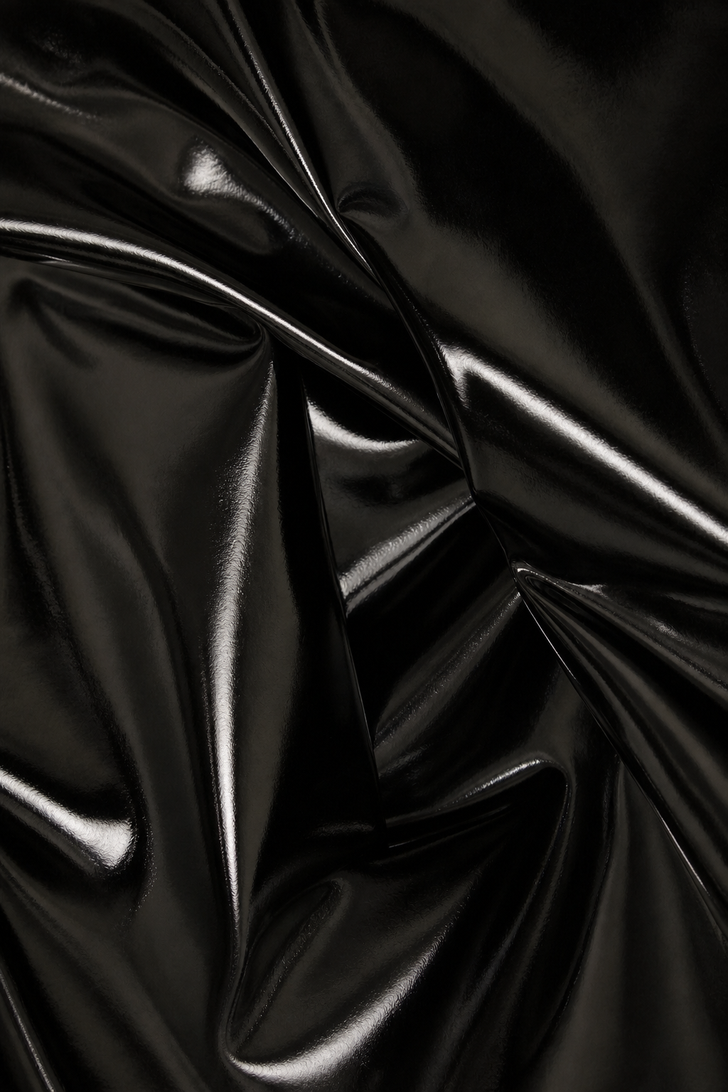 Material detail for NYC Black Patent Leather Trench Coat