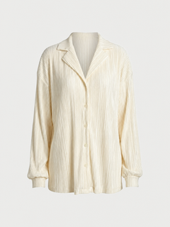 Amelia Creamy Pleated Shirt