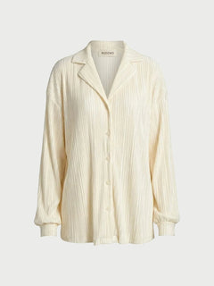 Amelia Creamy Pleated Shirt