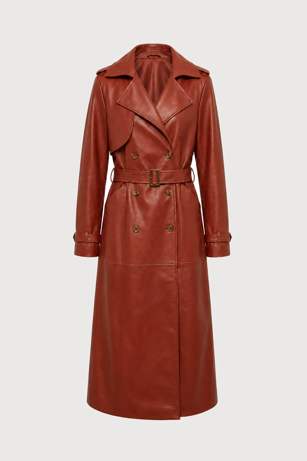 NYC Terracotta Maxi Trench Coat | BÚDZIKO