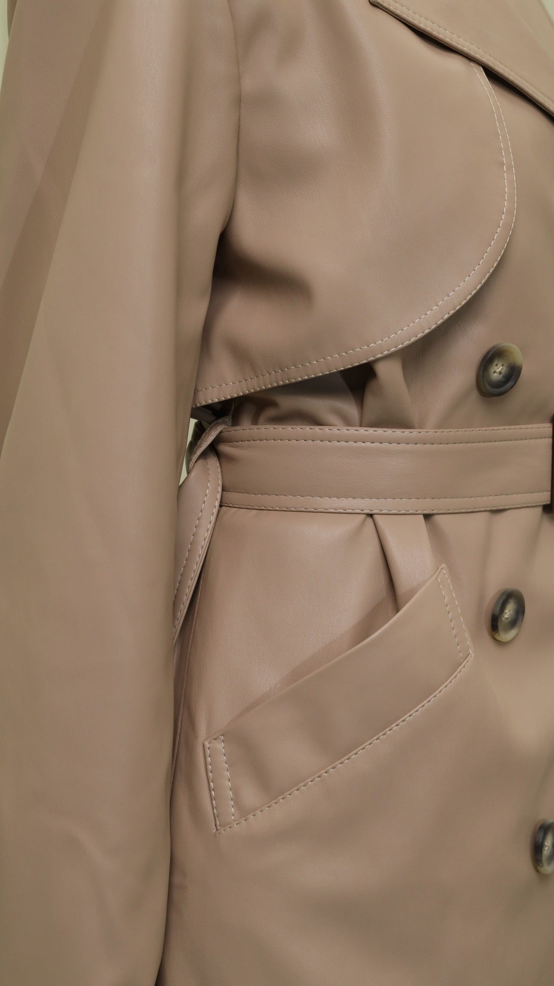 NYC Beige Maxi Trench Coat — product view 6
