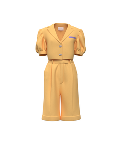 Linen yellow suit for women
