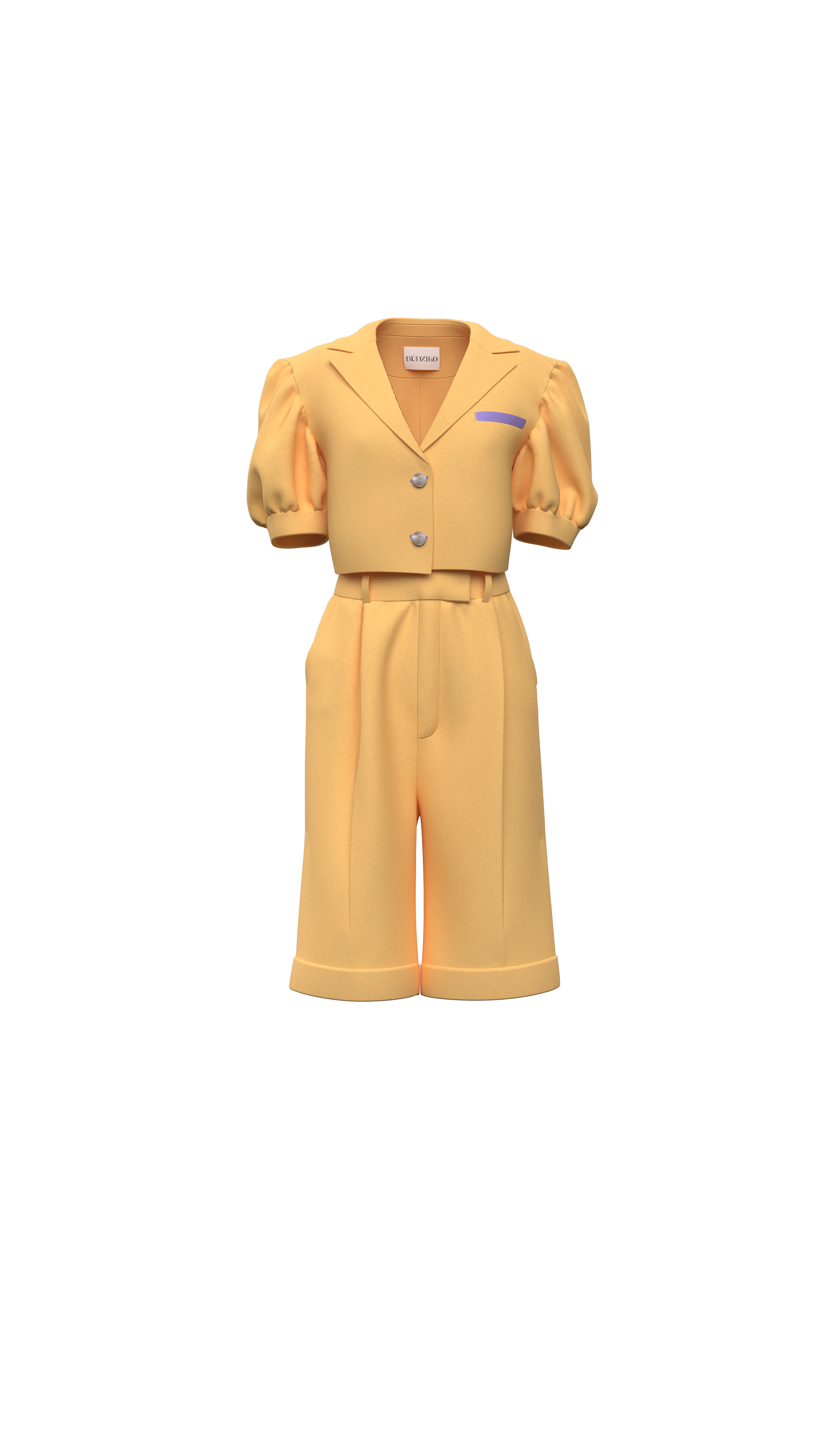 Linen yellow suit for women