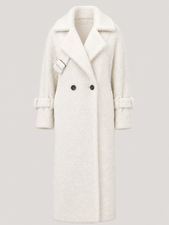 Milky-White Long Teddy Coat