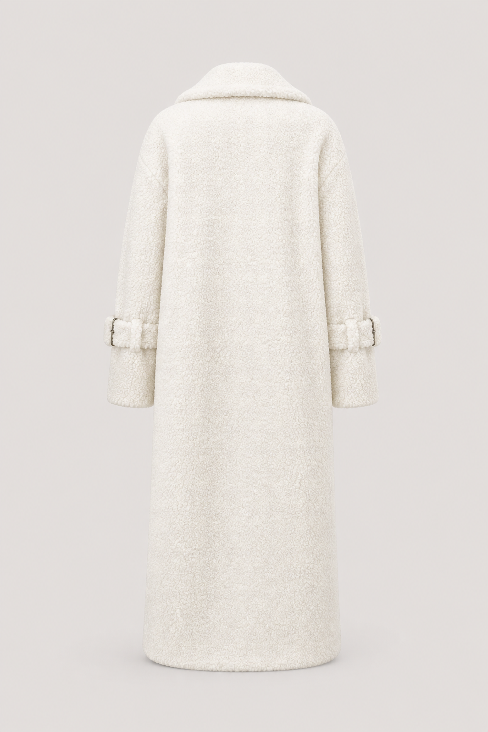Milky-White Long Teddy Coat
