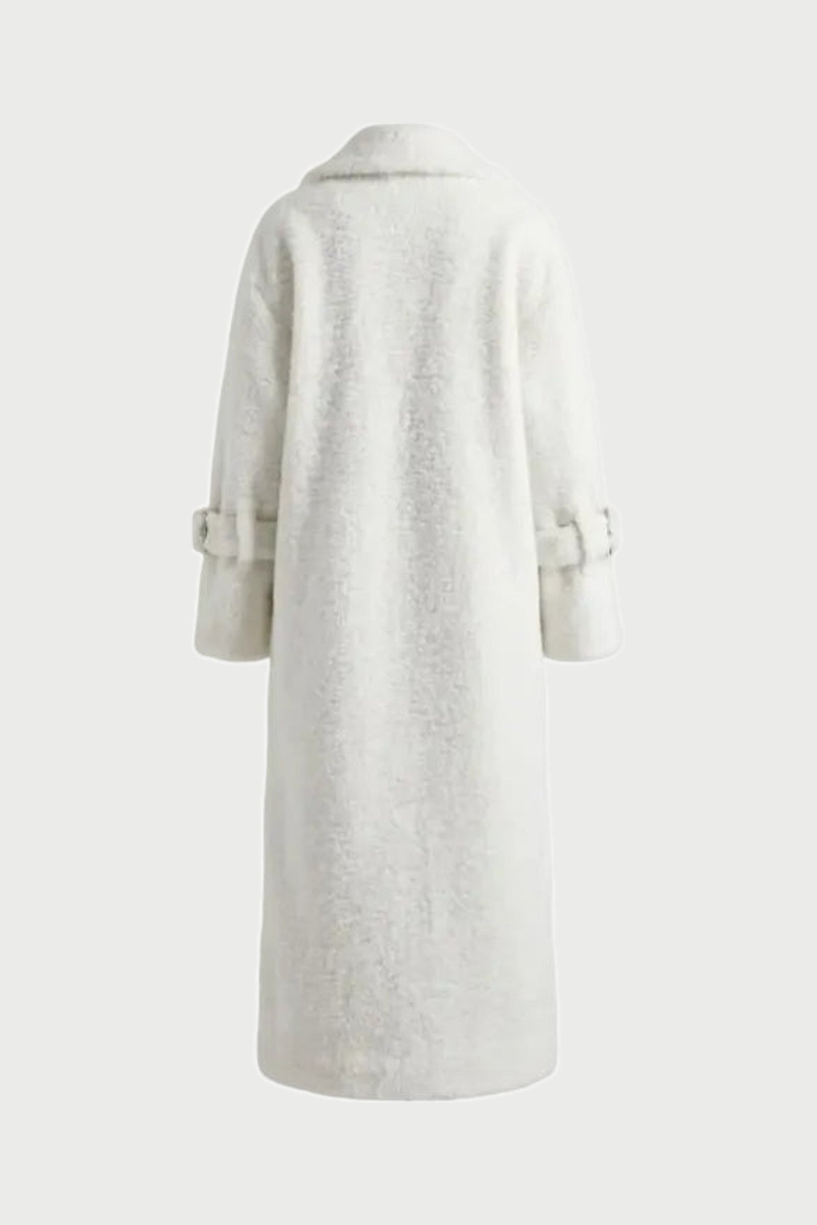 Milky-White Long Teddy Coat