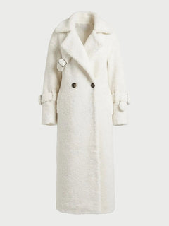 Milky-White Long Teddy Coat