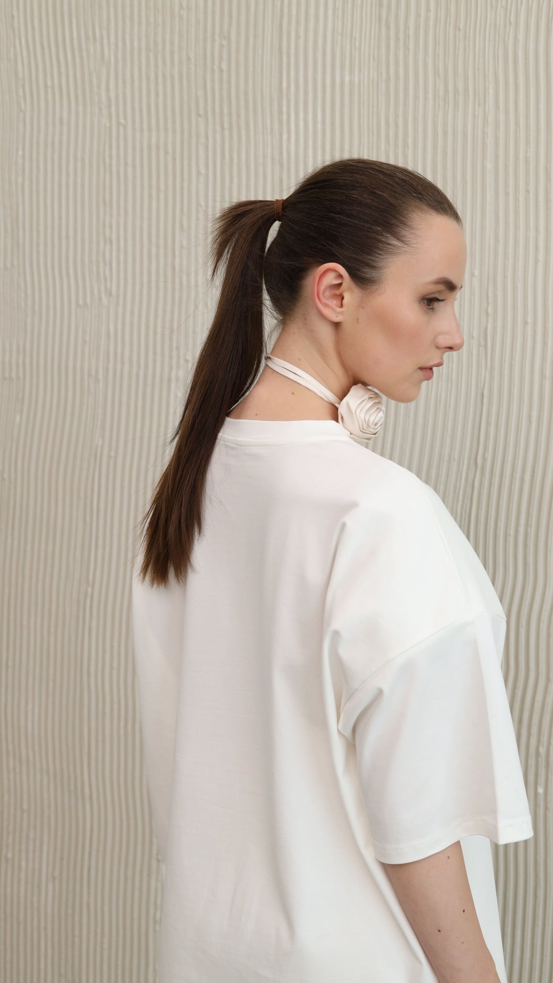 white shoulder pad t-shirt