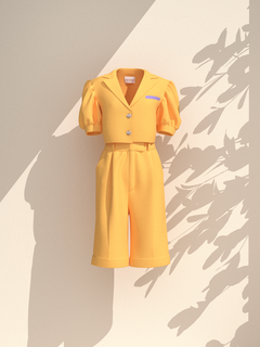 Linen yellow suit for women
