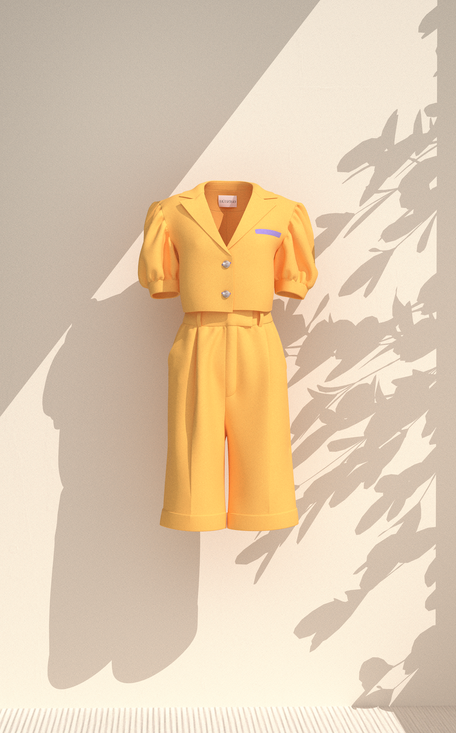 Linen yellow suit for women