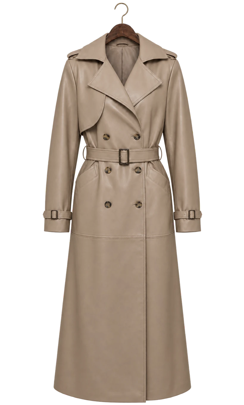 NYC Terracotta Maxi Trench Coat | BÚDZIKO